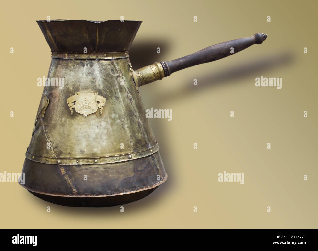 vintage Turkish metal coffee pot. Stock Photo