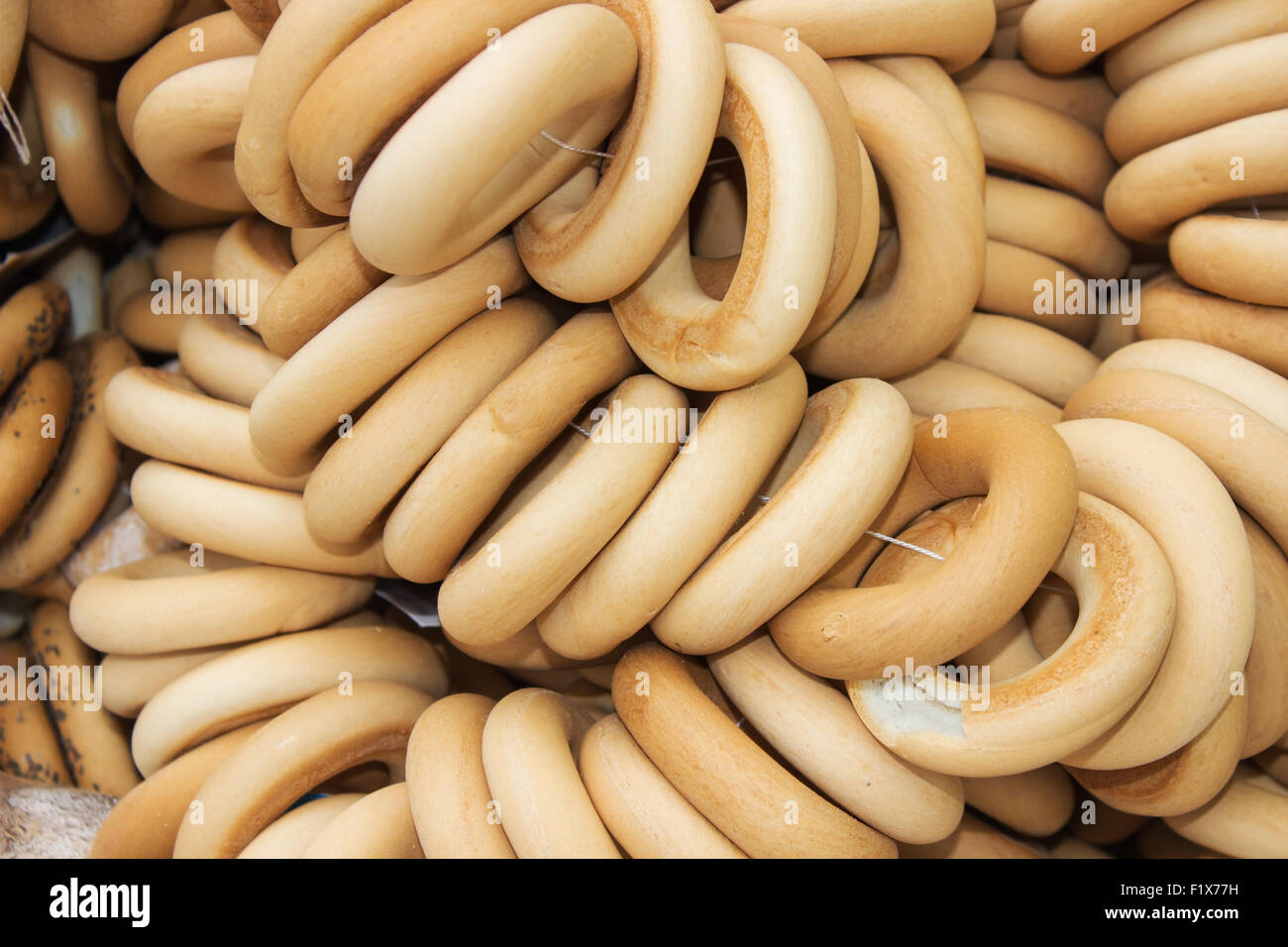 a bunch of Russian bagels. Stock Photo