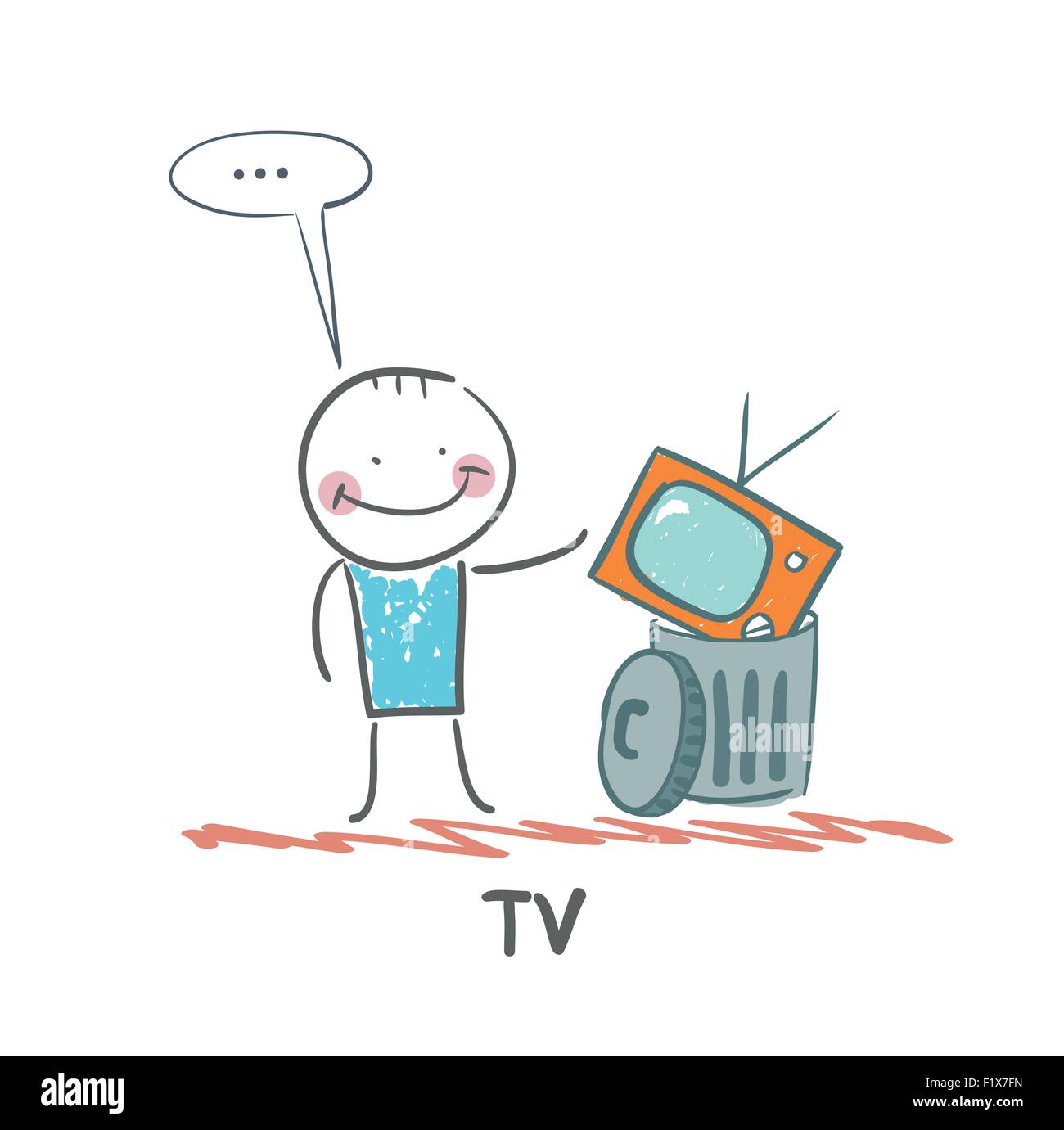 man throws an old television Stock Vector Image & Art Alamy