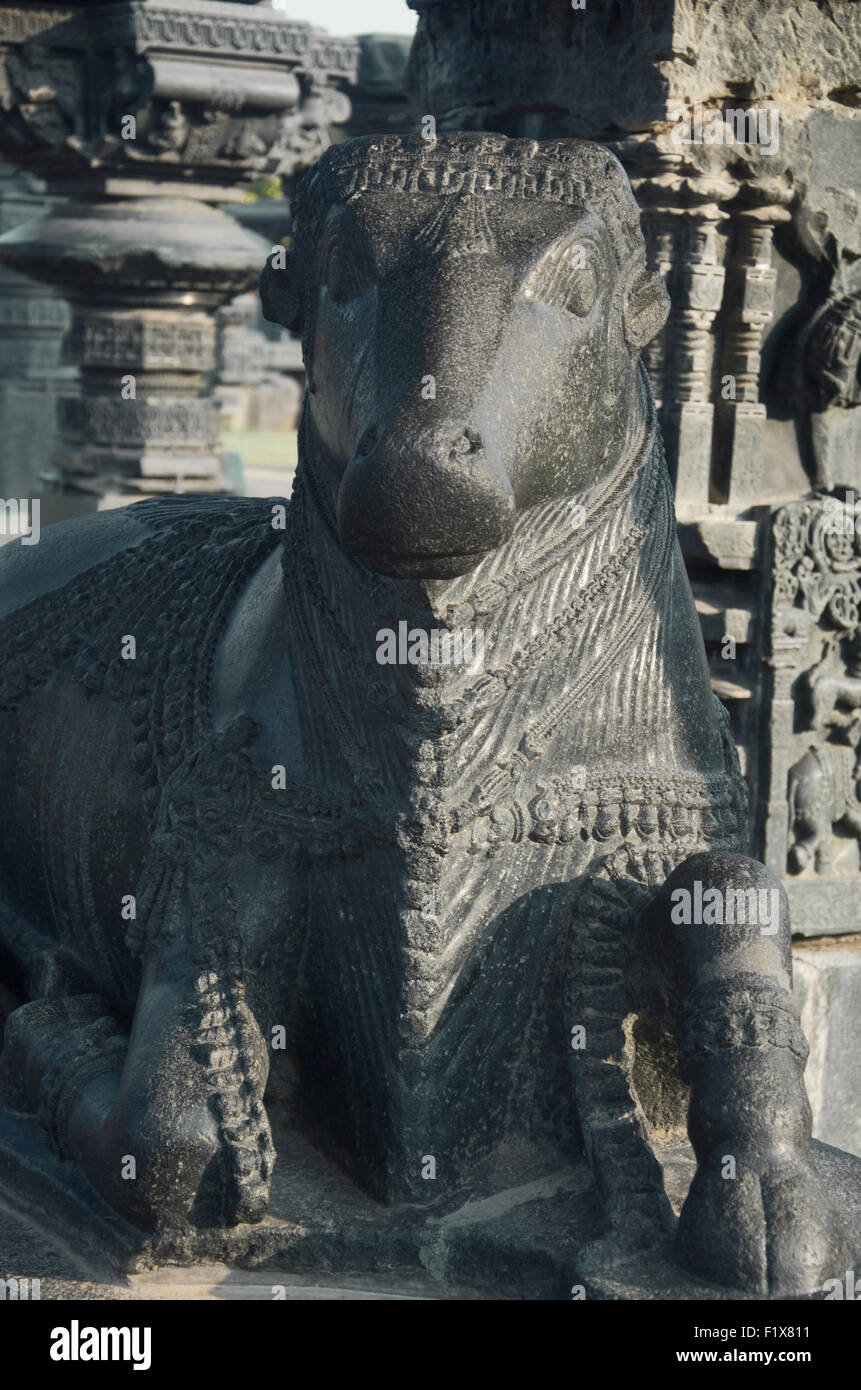 Nandi Bull, Ramappa temple, Warangal, Telangana, India Stock Photo