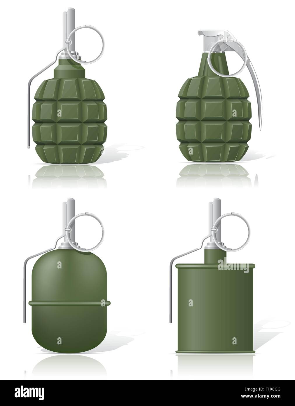 hand grenade vector illustration isolated on white background Stock ...