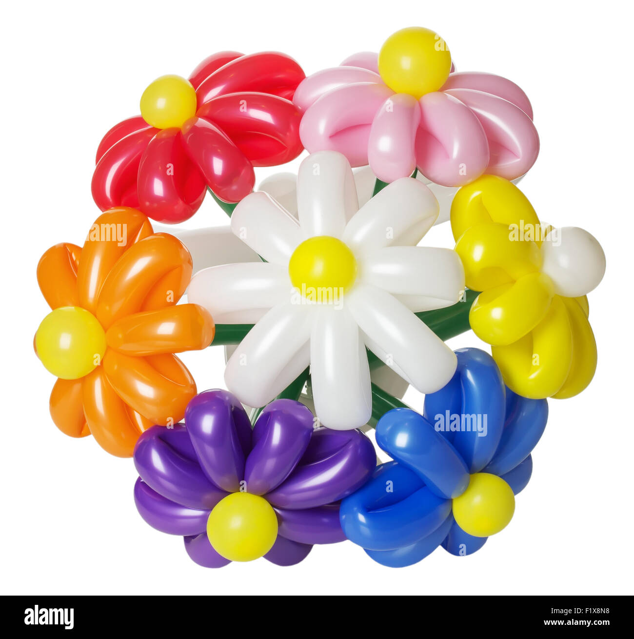 bouquet with balloon flowers isolated on the white background. Stock Photo
