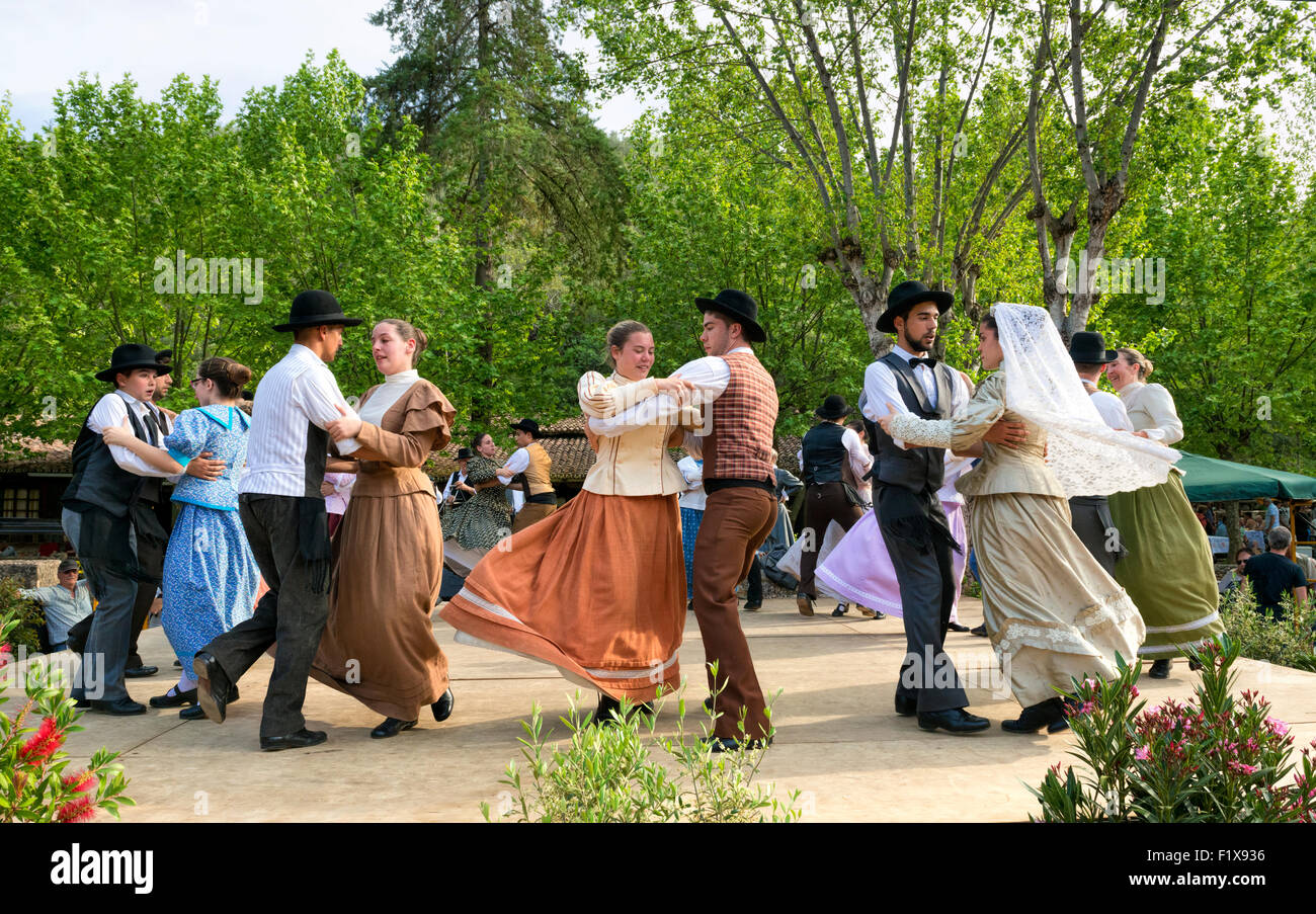 folk dancing at Alte, Portugal, the Algarve, Stock Photo