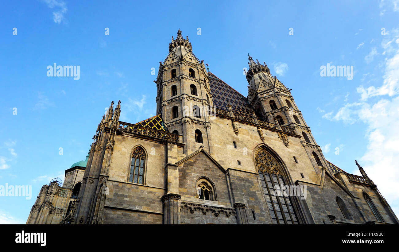 architecture of St. Stephan cathedral in Vienna, Austria Stock Photo ...