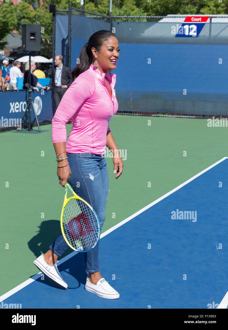 Flushing, NY, USA. 7th Sep, 2015. Laila Ali in attendance for US OPEN 2015 Youth Tennis Exhibition, USTA Billie Jean King National Tennis Center, Flushing, NY September 7, 2015. Credit:  Lev Radin/Everett Collection/Alamy Live News Stock Photo