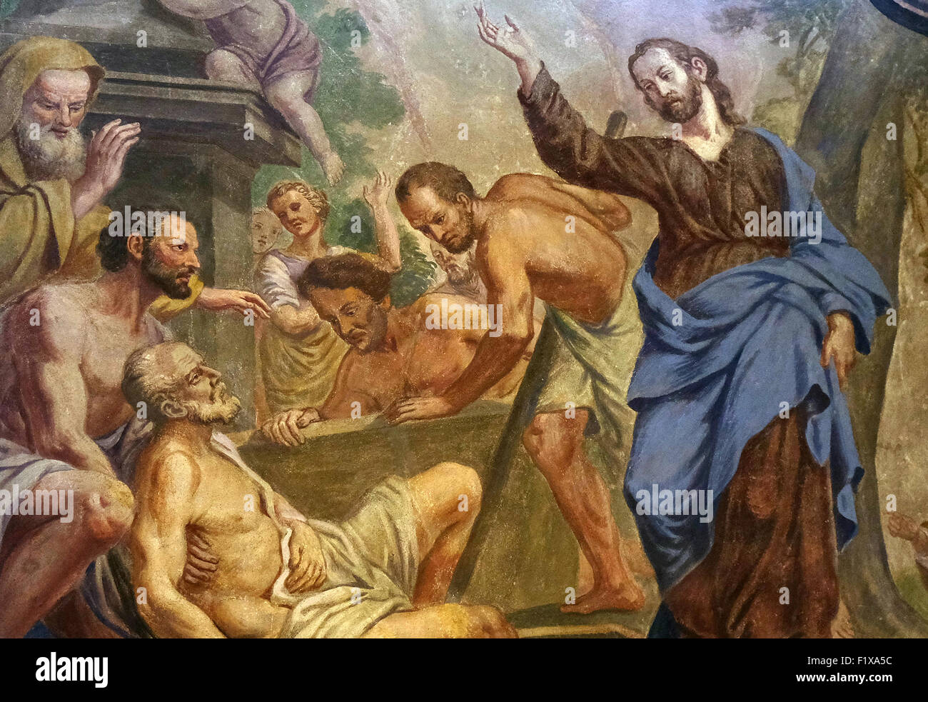Jesus Miracles - Raising Lazarus, fresco in the St Nicholas Cathedral ...