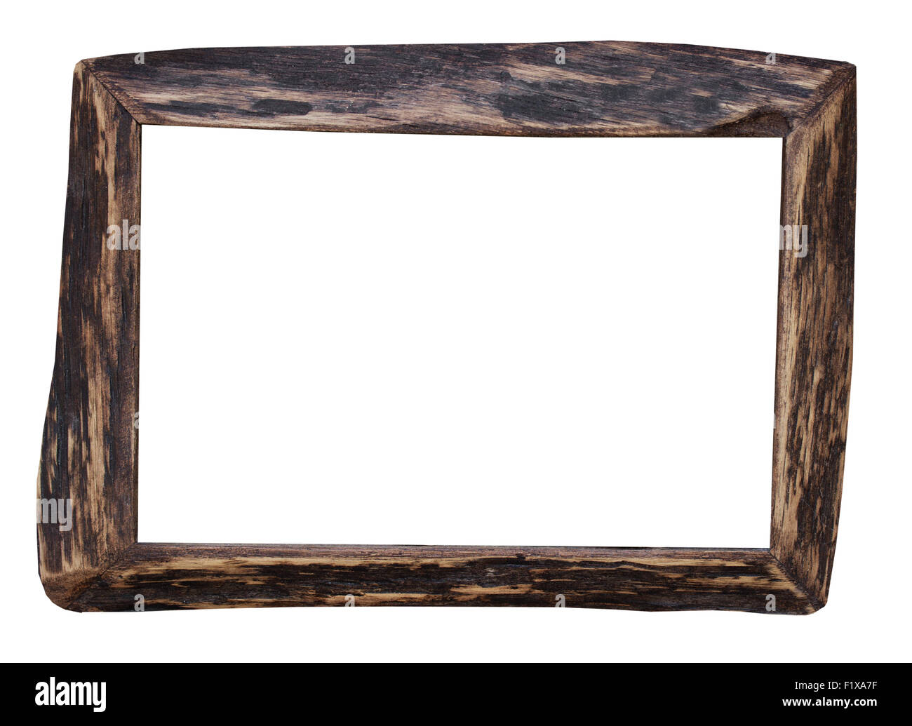 wooden frame isolated on the white background. Stock Photo