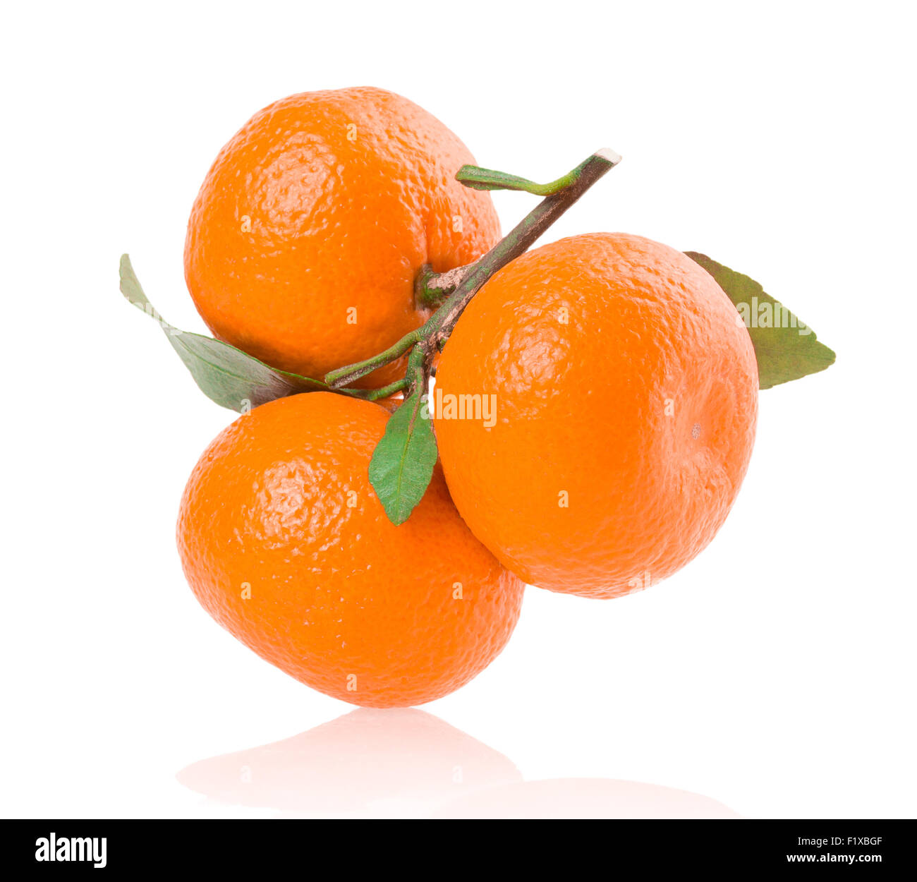 ripe tangerines with leaves isolated on white Stock Photo Alamy