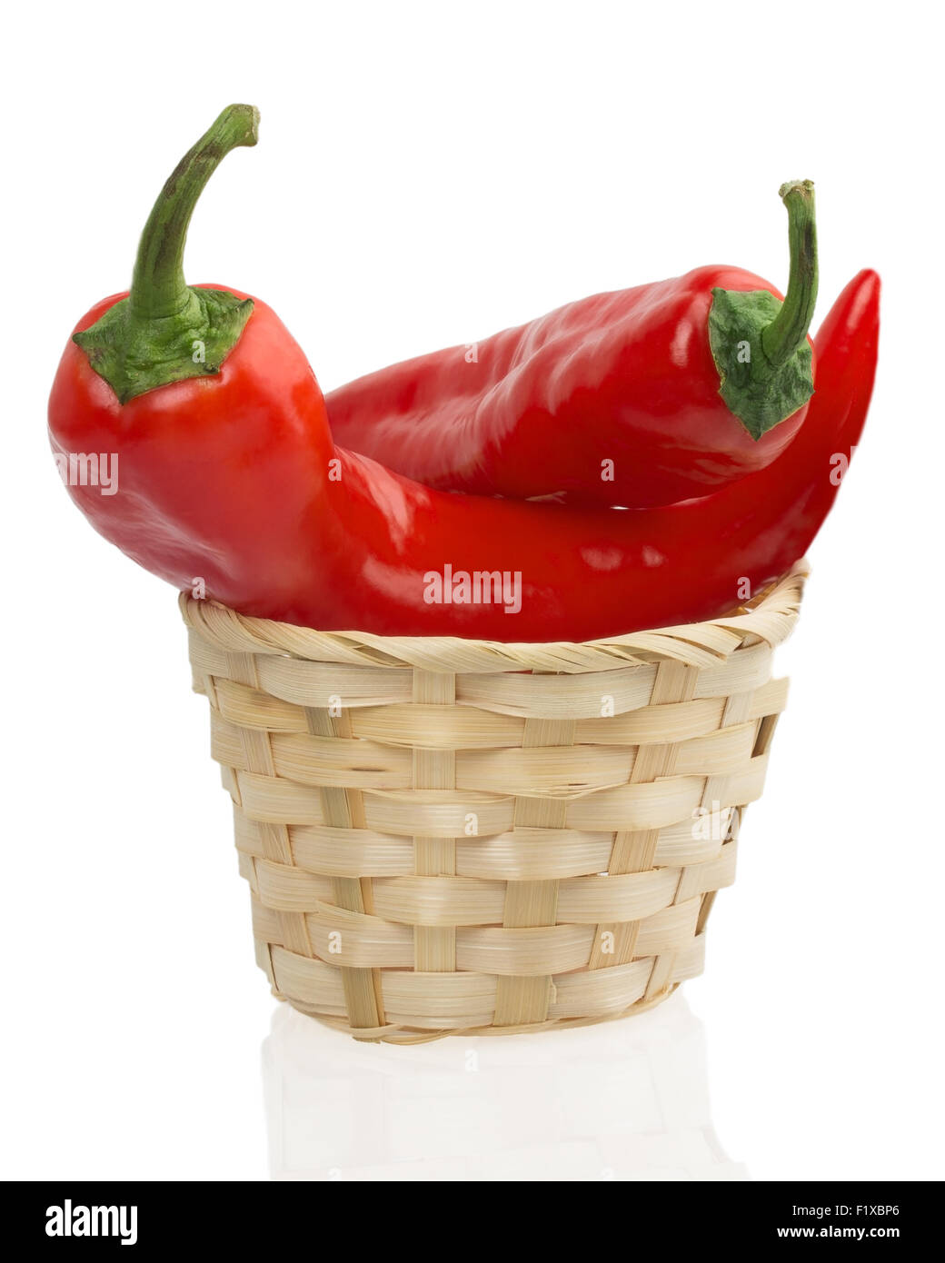 red chilly  on a white background. Stock Photo