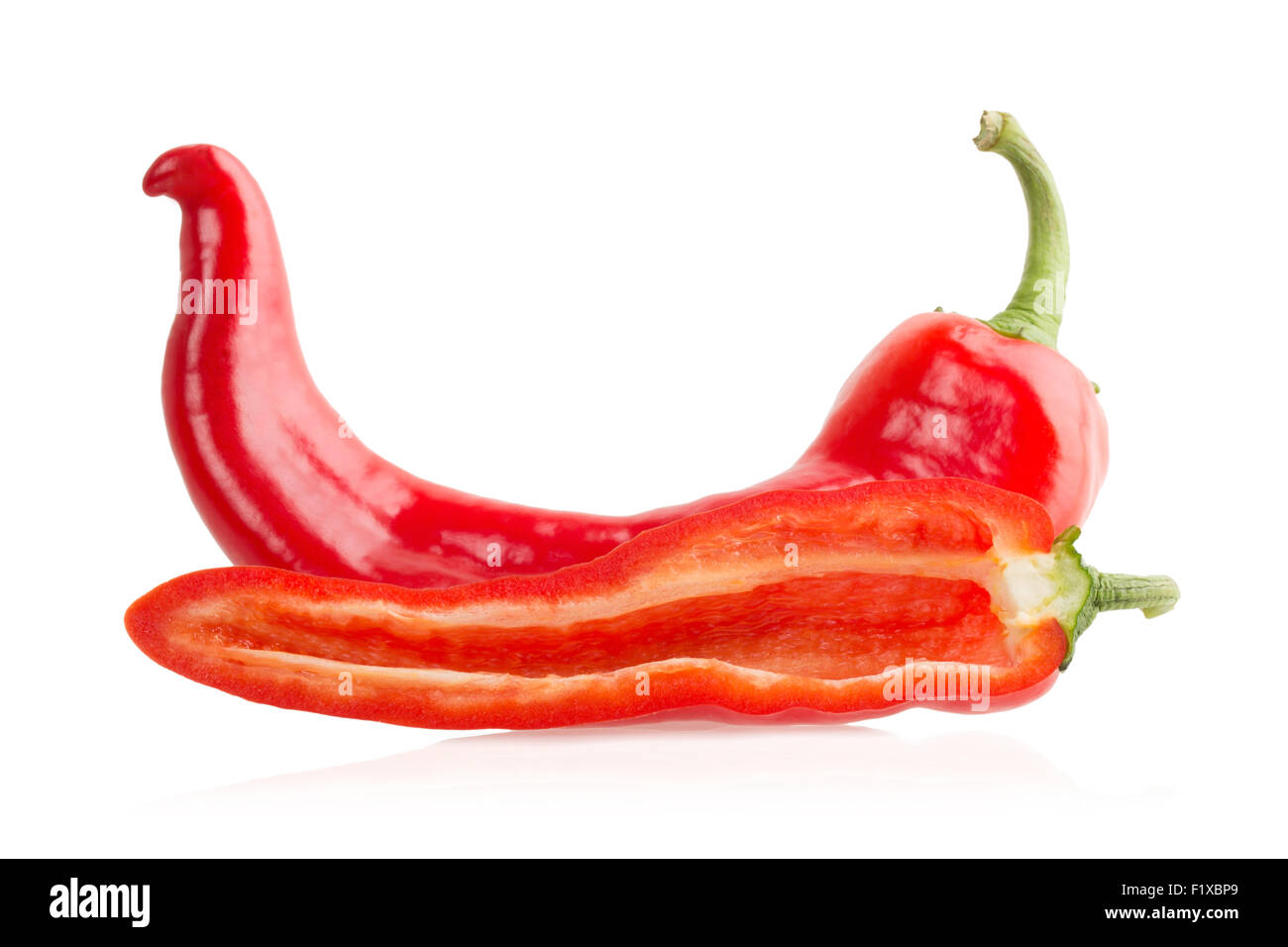Red pepper and slice. Stock Photo