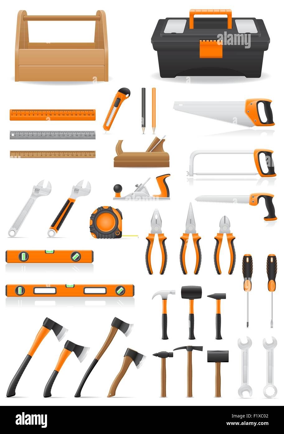 set tools icons vector illustration isolated on white background Stock ...