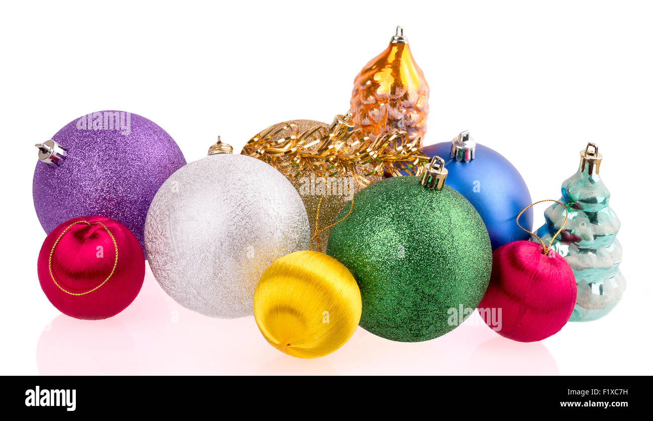 New Year's toys, isolated on white. Stock Photo