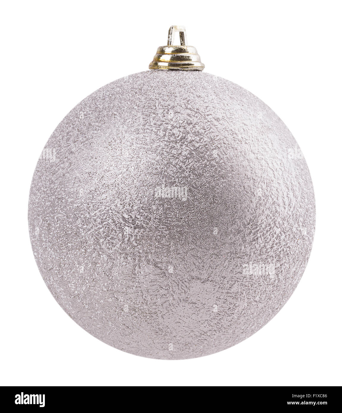 silver Christmas ball on white background. Stock Photo