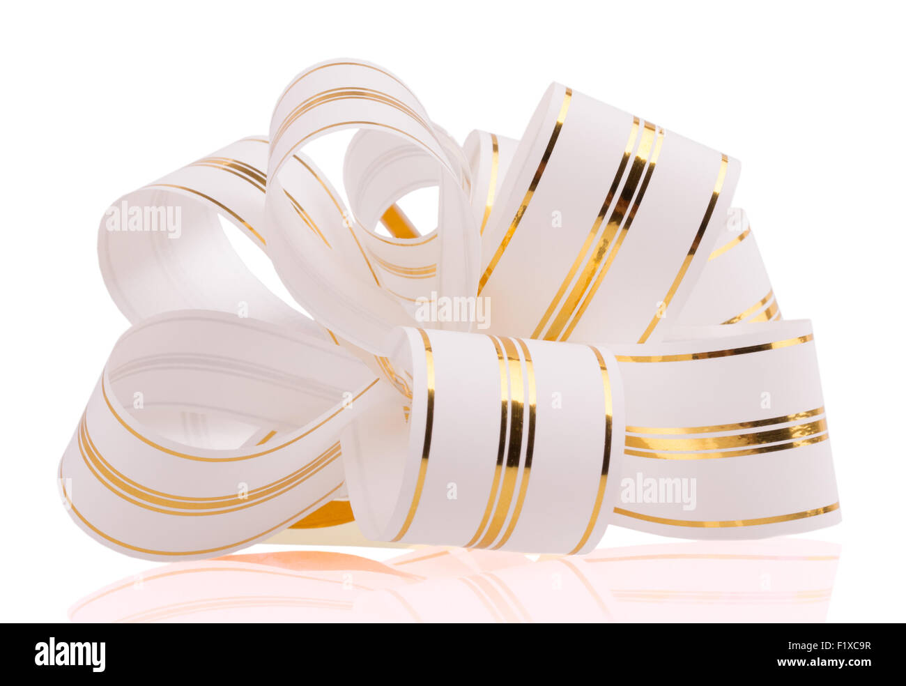 bow with ribbon on white background. Stock Photo
