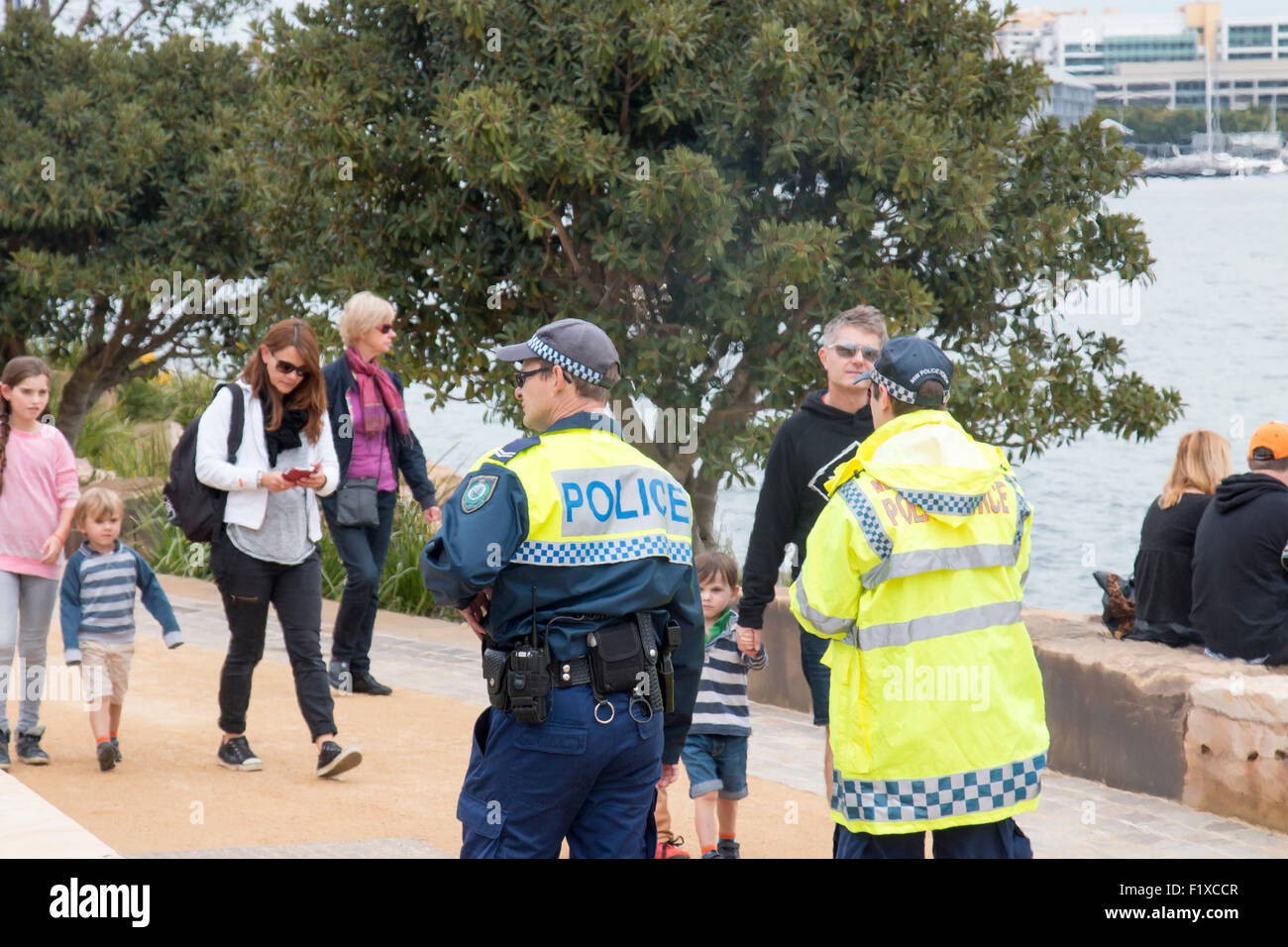 New South Wales Police Officers On Patrol In Barangaroo Reserve Park ...