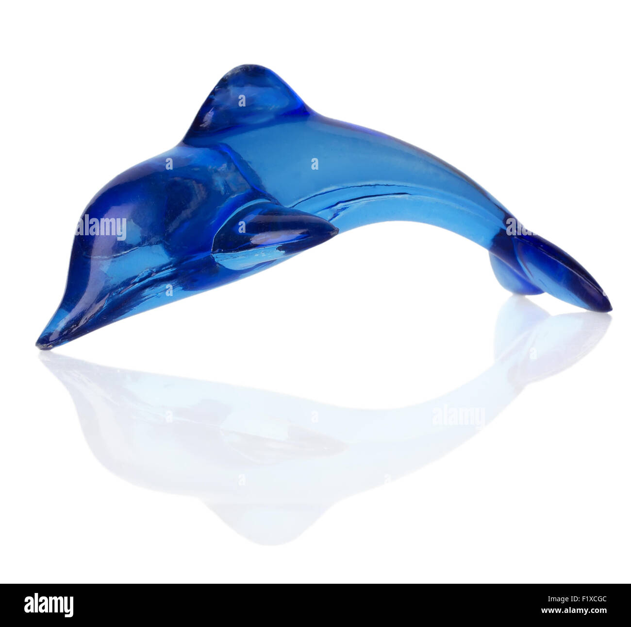 blue dolphin on the white background. Stock Photo