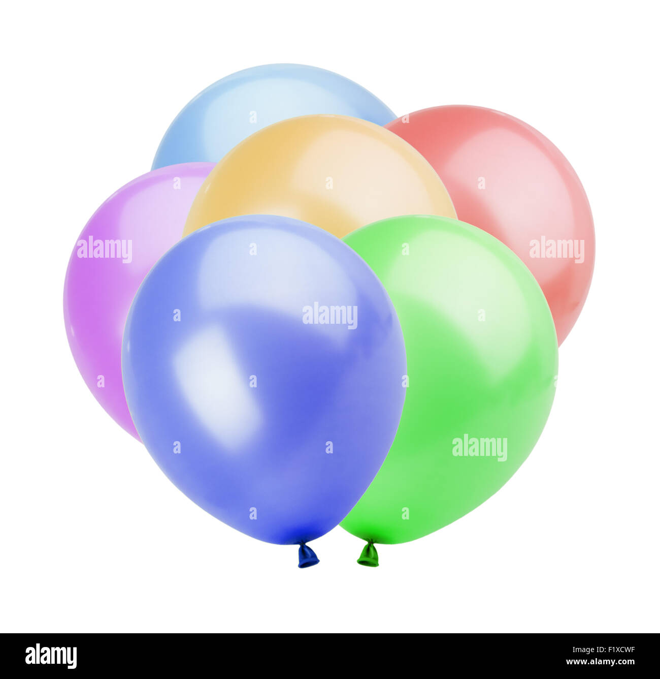colorful balloons on white background Stock Photo