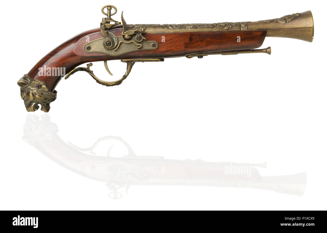 Old gun isolated on white Stock Photo