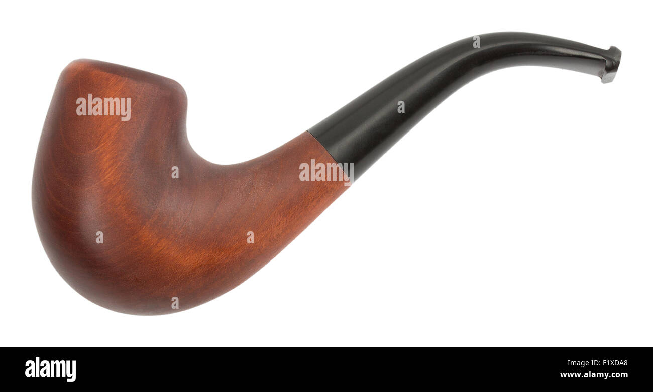 Tobacco pipe isolated on white. Stock Photo
