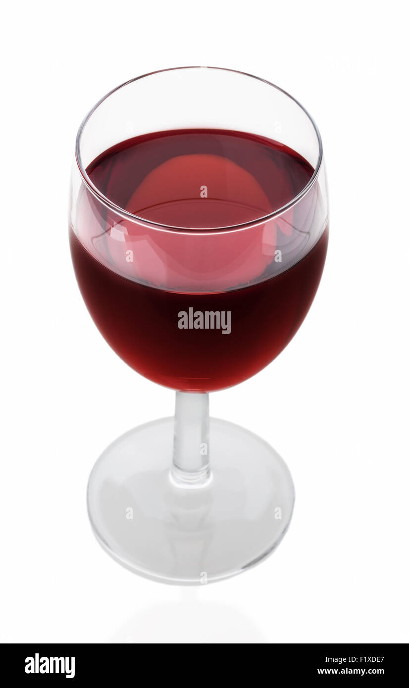 glass of red wine on a white background Stock Photo