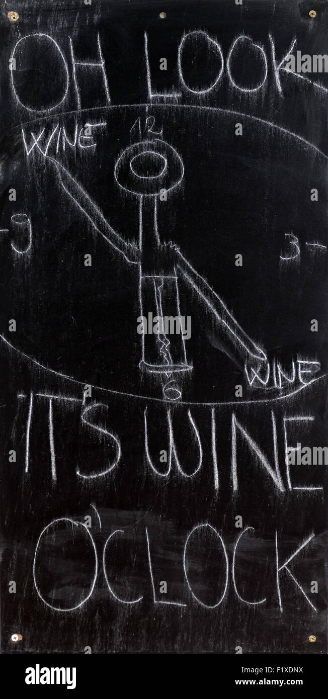 Blackboard with offerings of a restaurant in Ljubljana, Slovenia on June 30, 2015 Stock Photo