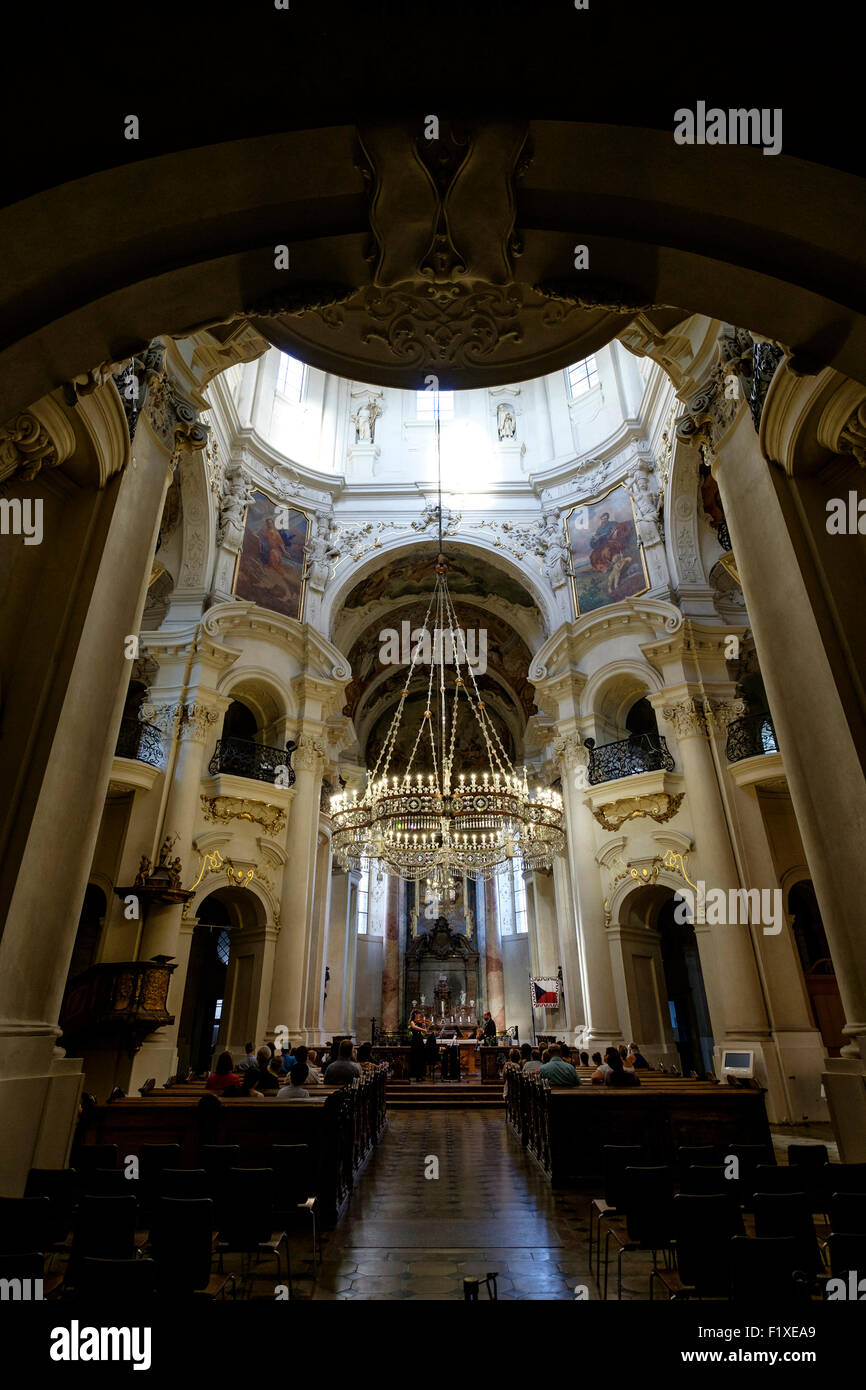 Saint Nicholas Church interior in Prague, Czech Republic, Europe Stock Photo