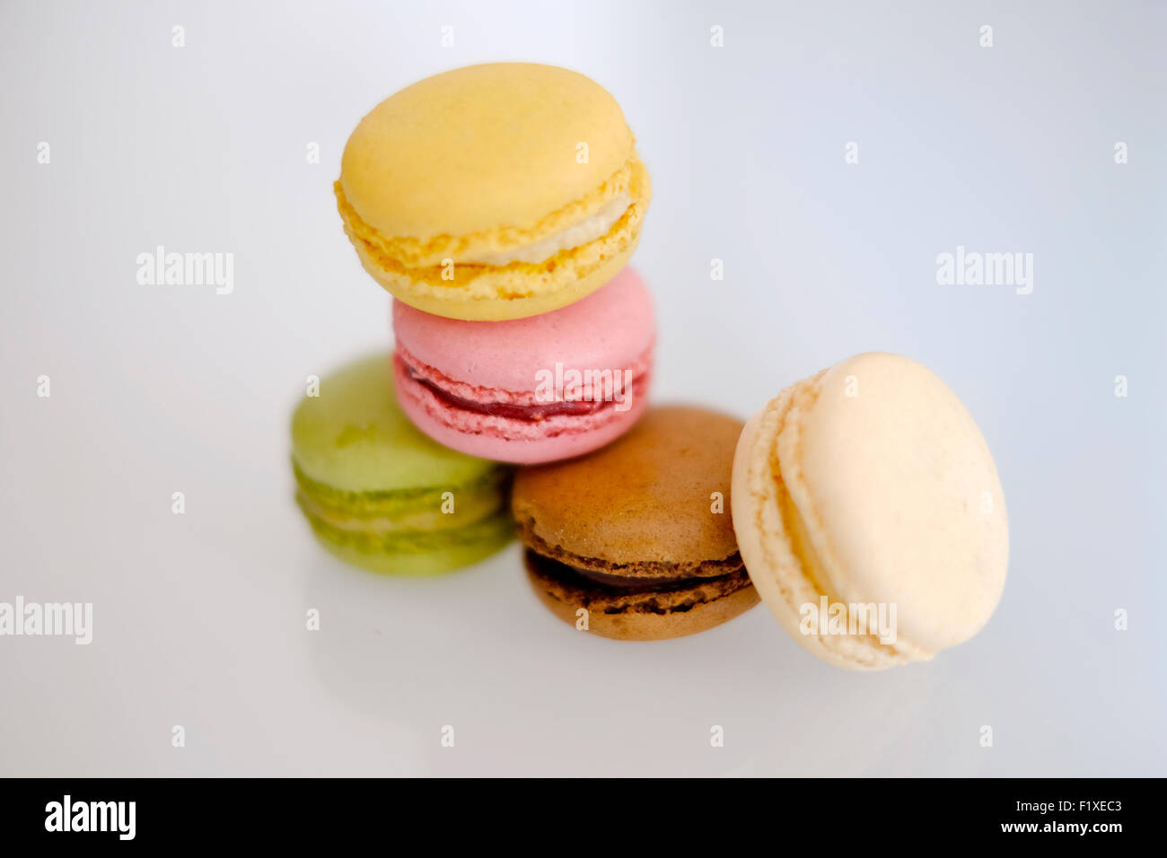 Pile of colorful macaroons Stock Photo