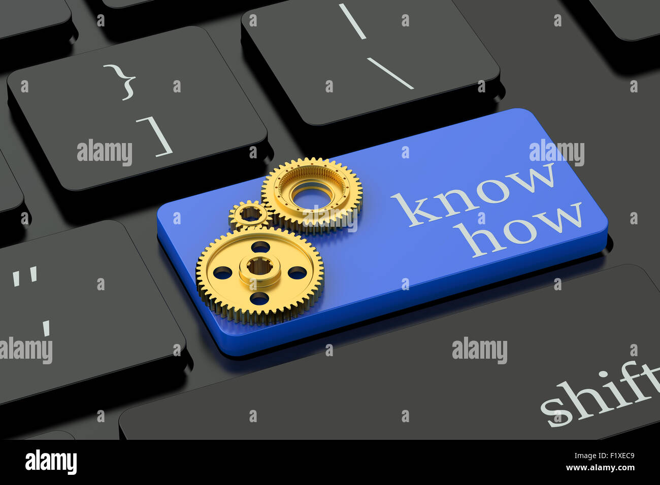 Know How concept on blue keyboard button Stock Photo