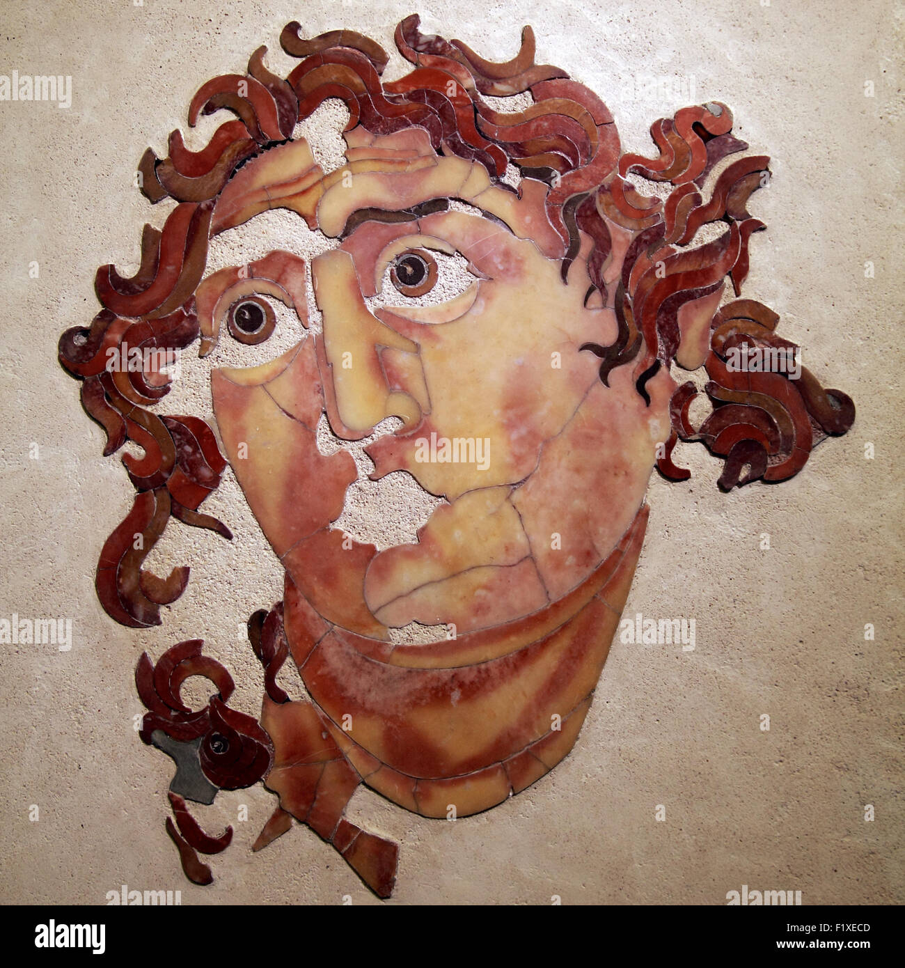 Head of Helios Sol opus sectile Mithraeum of Santa Prisca Aventine Head of Helios Sol opus sectile Mithraeum of Santa Prisca Aventine