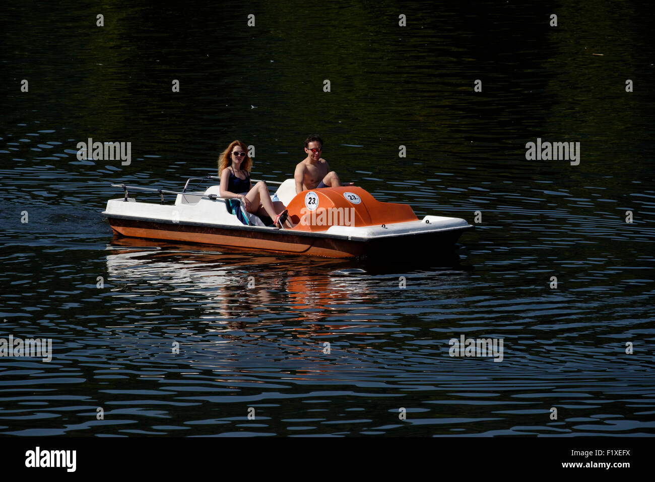 Pedalo boats on lake in High Resolution Stock Photography and Images