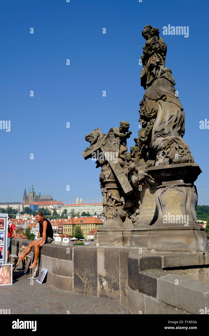 Statue on Charles Bridge, Prague, Czech Republic Stock Photo Alamy