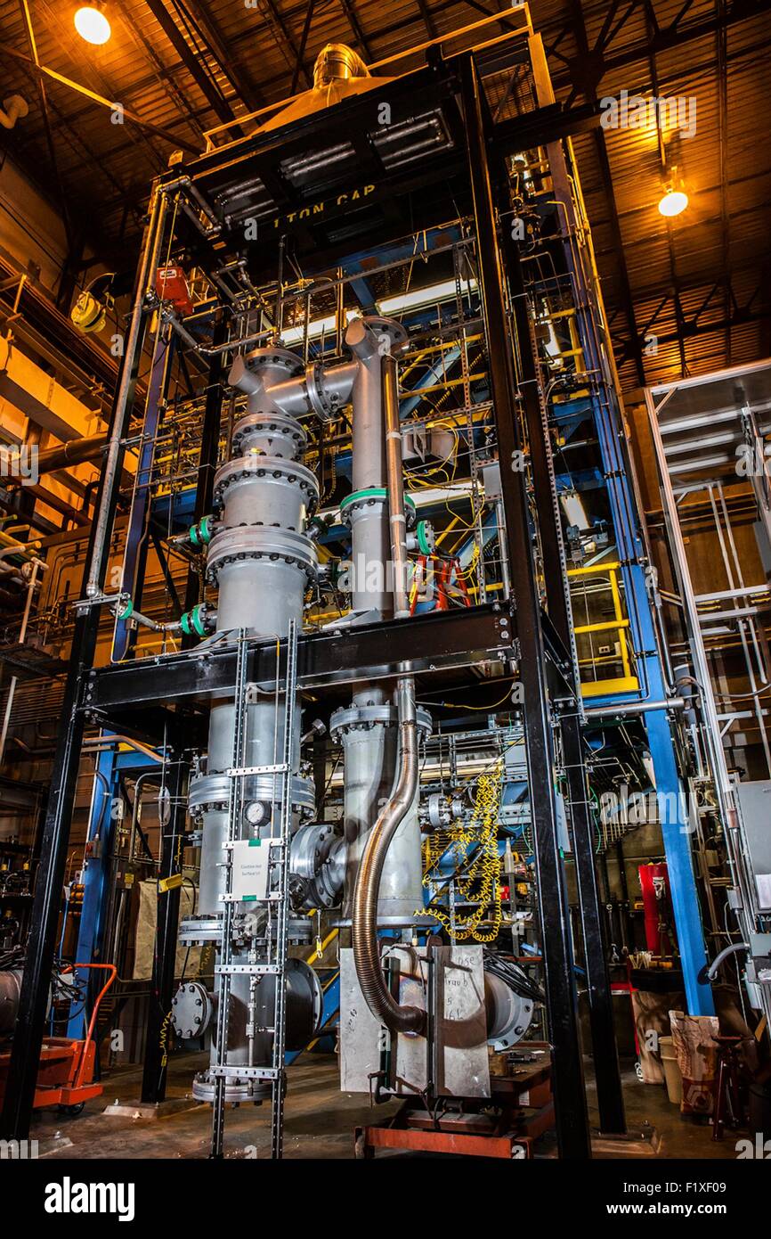 A Chemical Looping Reactor used in researching clean coal technology at the National Energy Technology Labs November 19, 2012 in Morgantown, West Virginia. Stock Photo