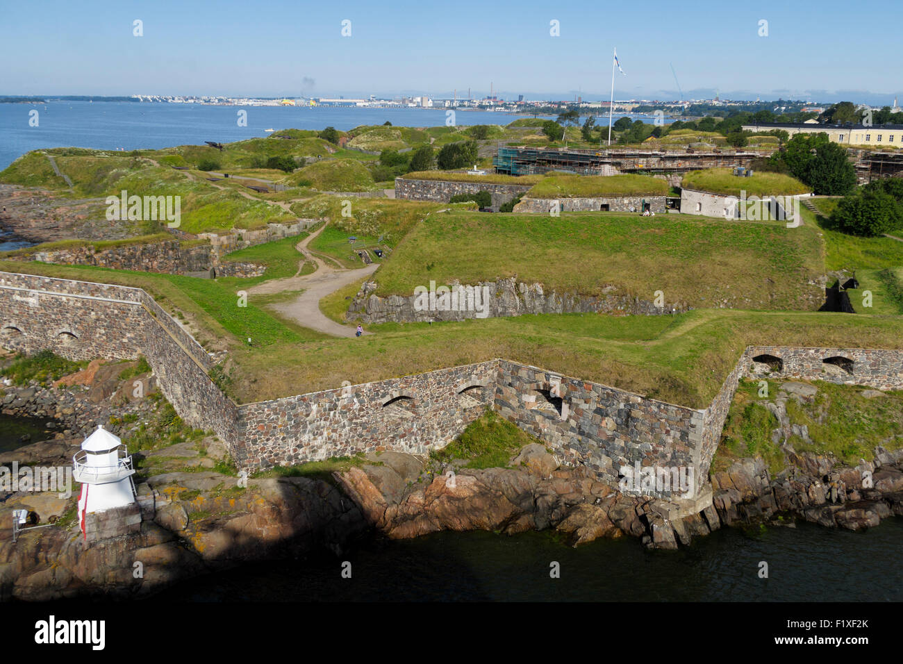 Star shaped fortress at Suomenlinna Island, Helsinki, FInland, Europe Stock Photo