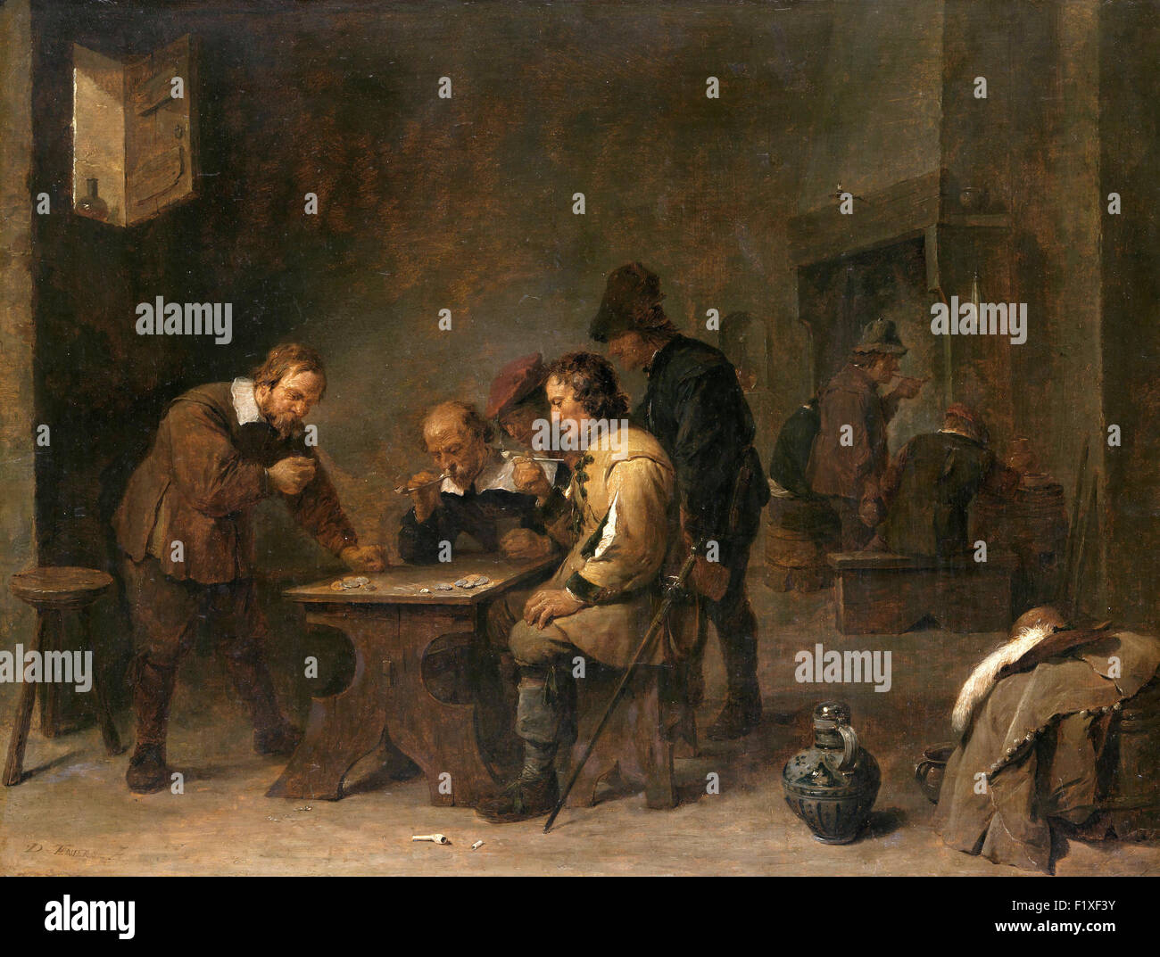 David Teniers the Younger - The Gamblers Stock Photo