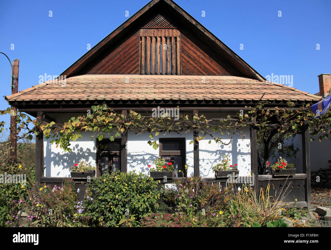 Hungary Hollókő traditional village house Stock Photo
