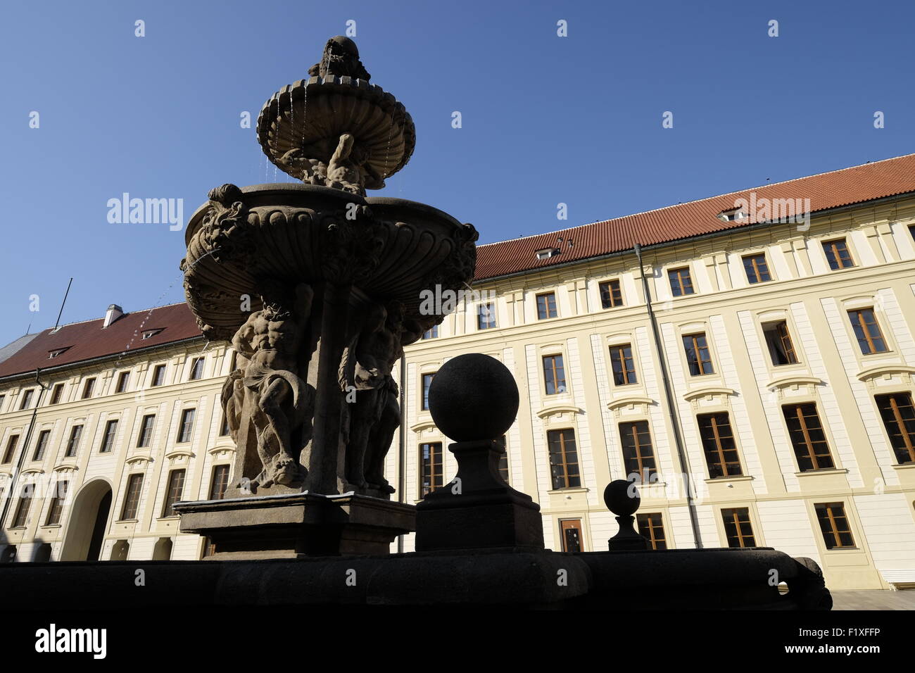 Kohl's fountain inside the Hradčany Castle in Prague, Czech Republic