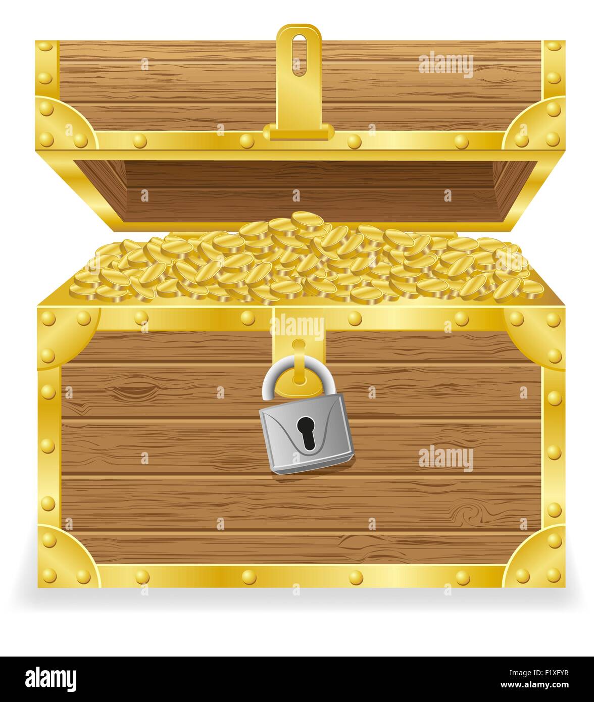 antique treasure chest vector illustration isolated on white background ...