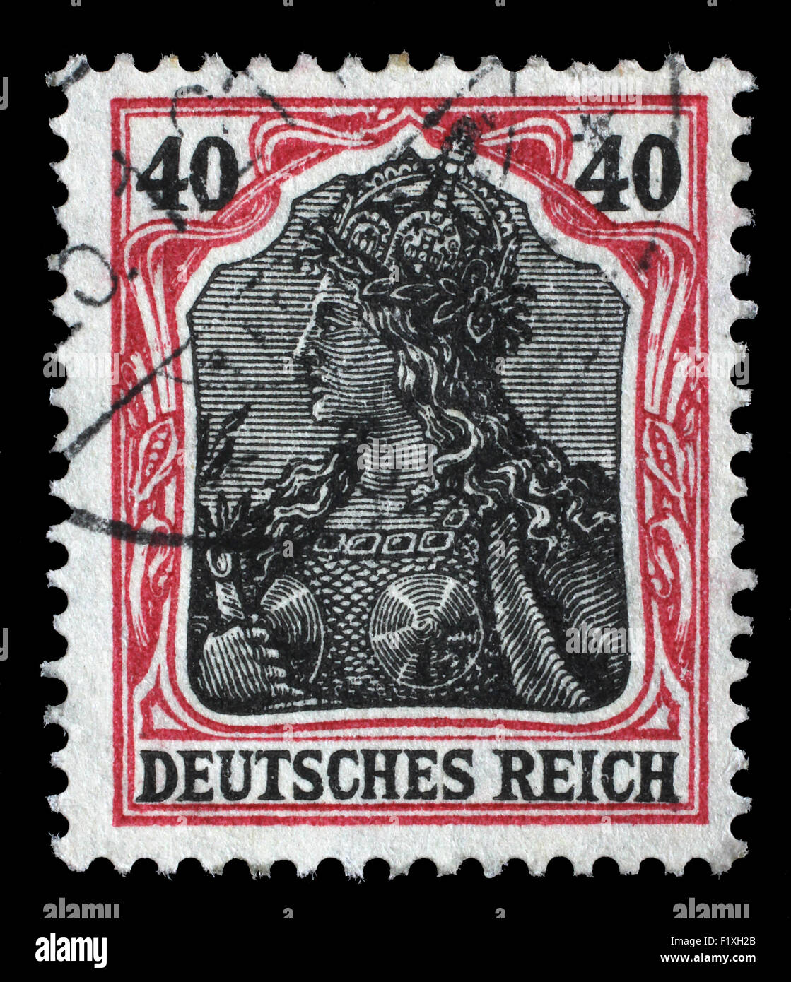 Stamp printed in Germany shows Germania (Allegory, Personification of Germany), without inscription, circa 1900 Stock Photo