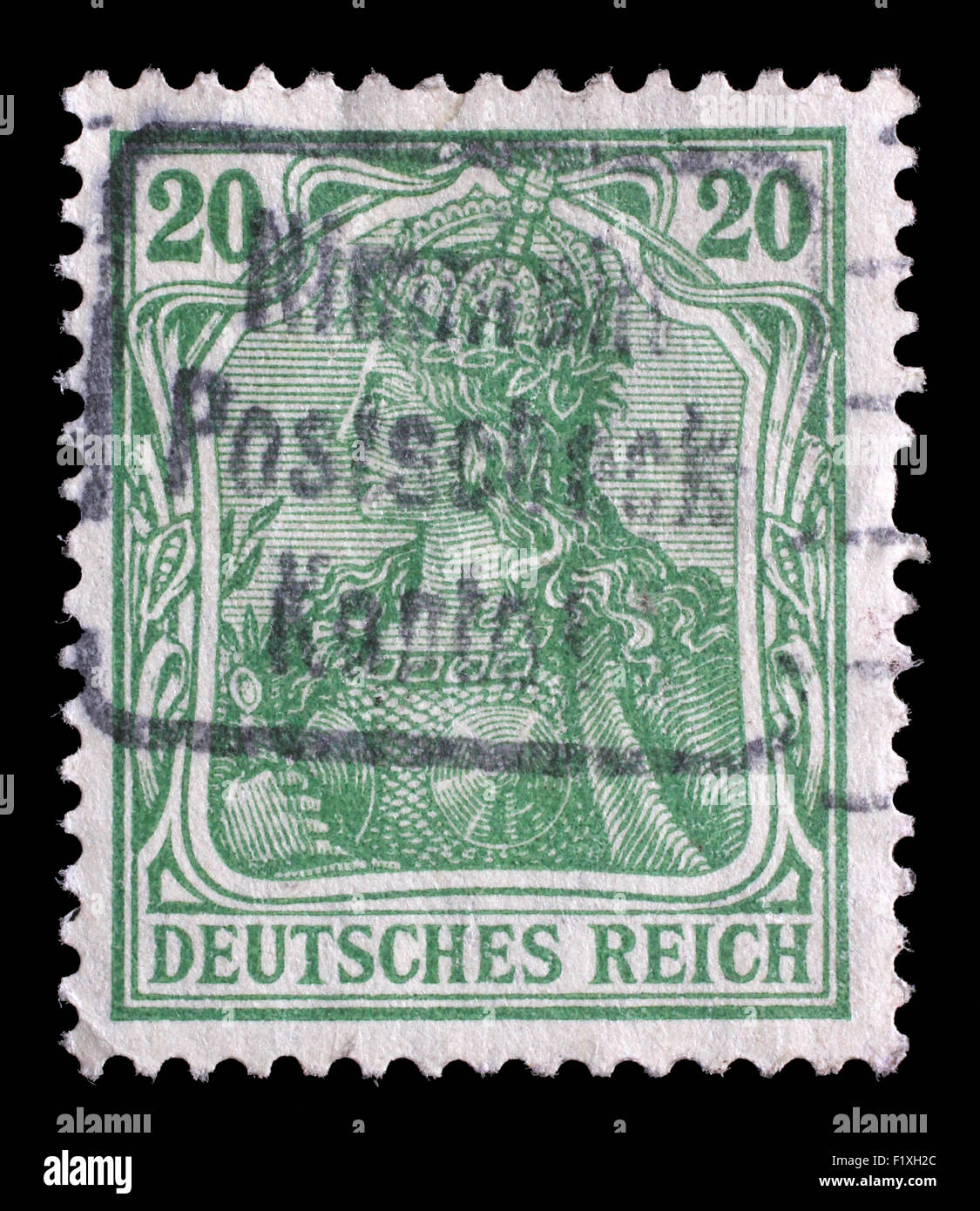 Stamp printed in Germany shows Germania (Allegory, Personification of Germany), without inscription, circa 1900 Stock Photo