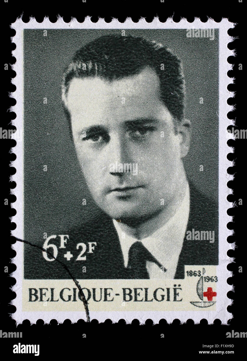 Stamp printed in Belgium is dedicated to the 100th anniversary of the International Red Cross, circa 196 Stock Photo
