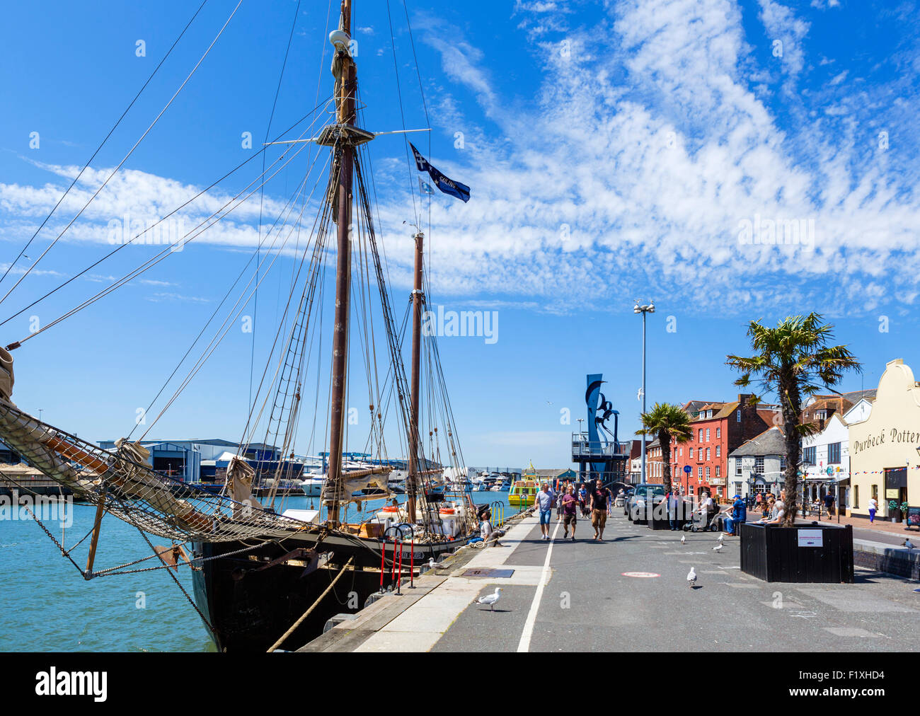 Poole Harbour. The Quay in Poole, Dorset, England, UK Stock Photo