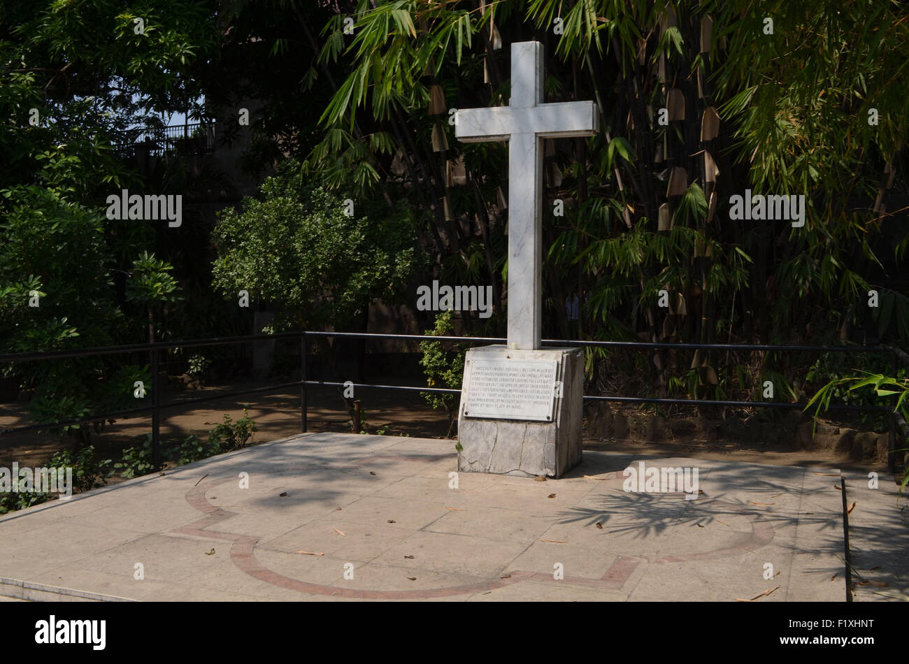 A memorial to 600 victims.perpetrated by Japanese forces at the end of the war, Feb 1945, The gift is fron the Filipino people. Stock Photo