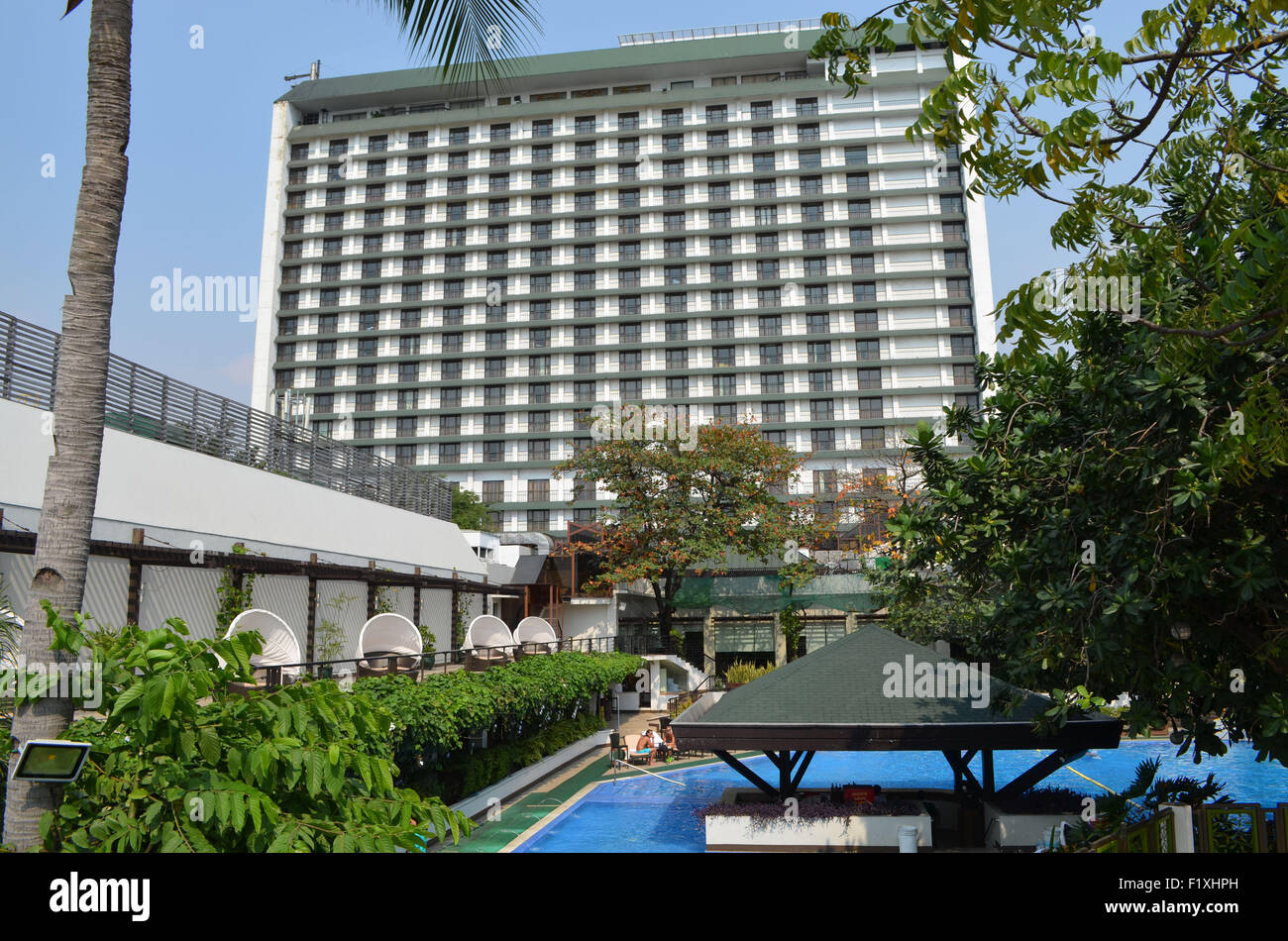 The Manila Hotel. It boasts the finest accomodation& foodin the capital and the service and style to match. Stock Photo