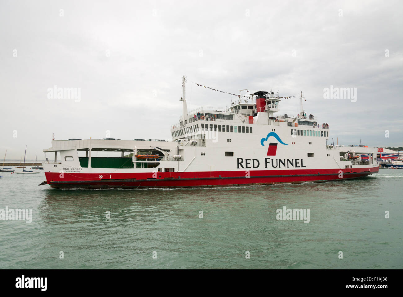 The Red funnel ferry boat at Cowes Isle of Wight UK, in a route between