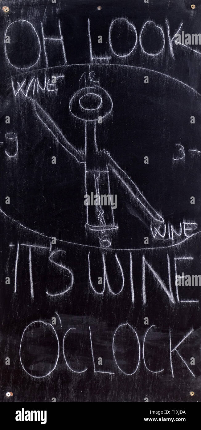 Blackboard with offerings of a restaurant in Ljubljana, Slovenia on June 30, 2015 Stock Photo
