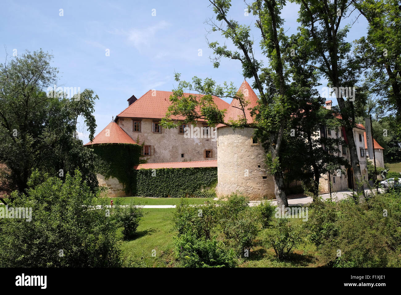 Otocec Castle, near Novo Mesto town, Lower Carniola region, Otocec, Slovenia Stock Photo