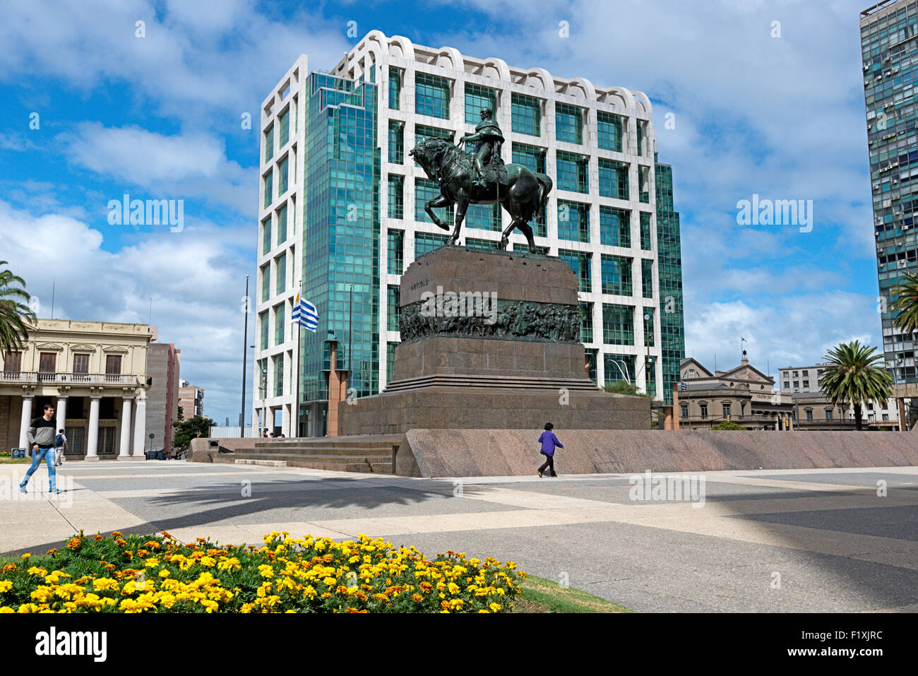 Montevideo, Uruguay, Independence Square Stock Photo