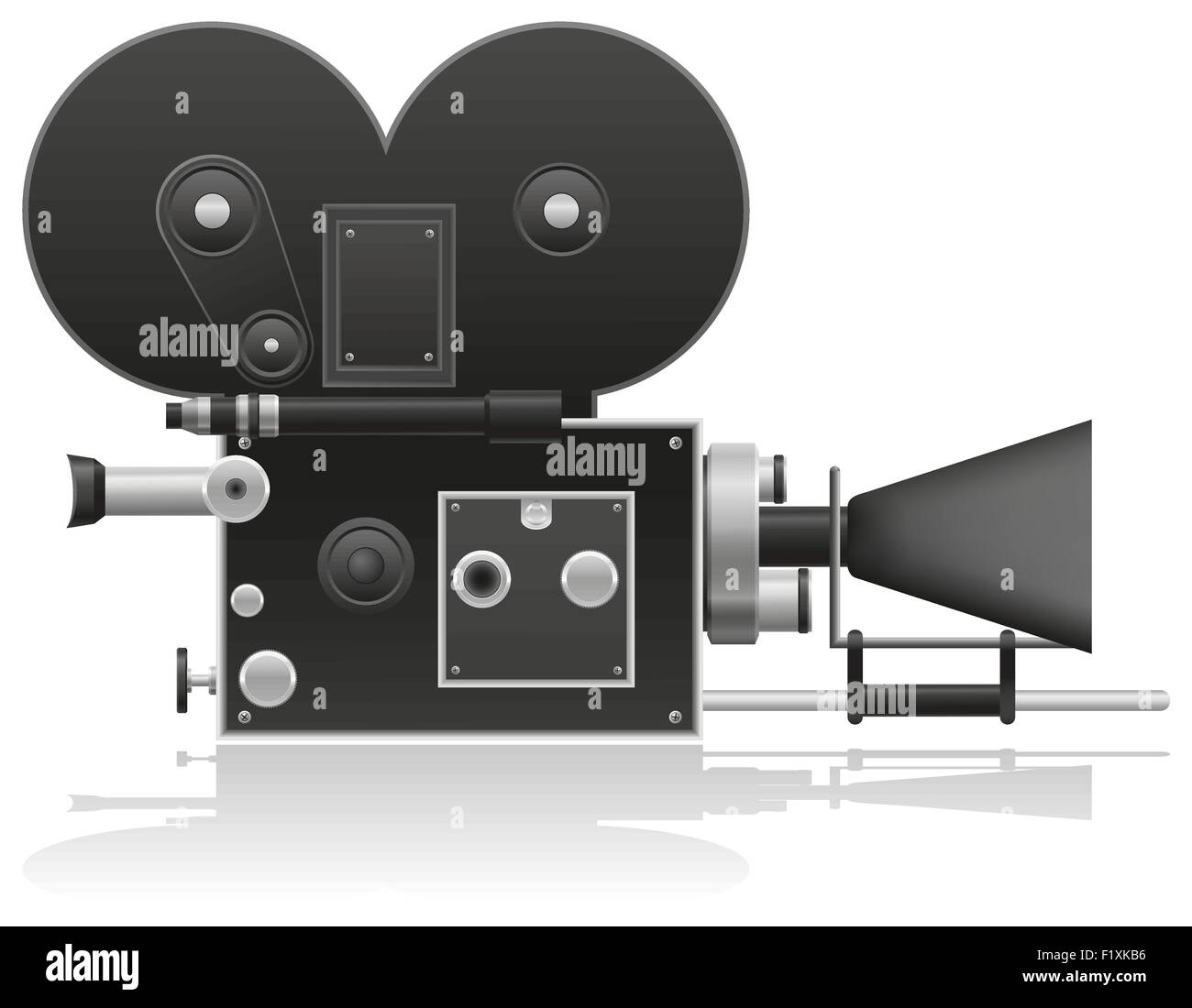 old movie camera vector illustration isolated on white background Stock ...