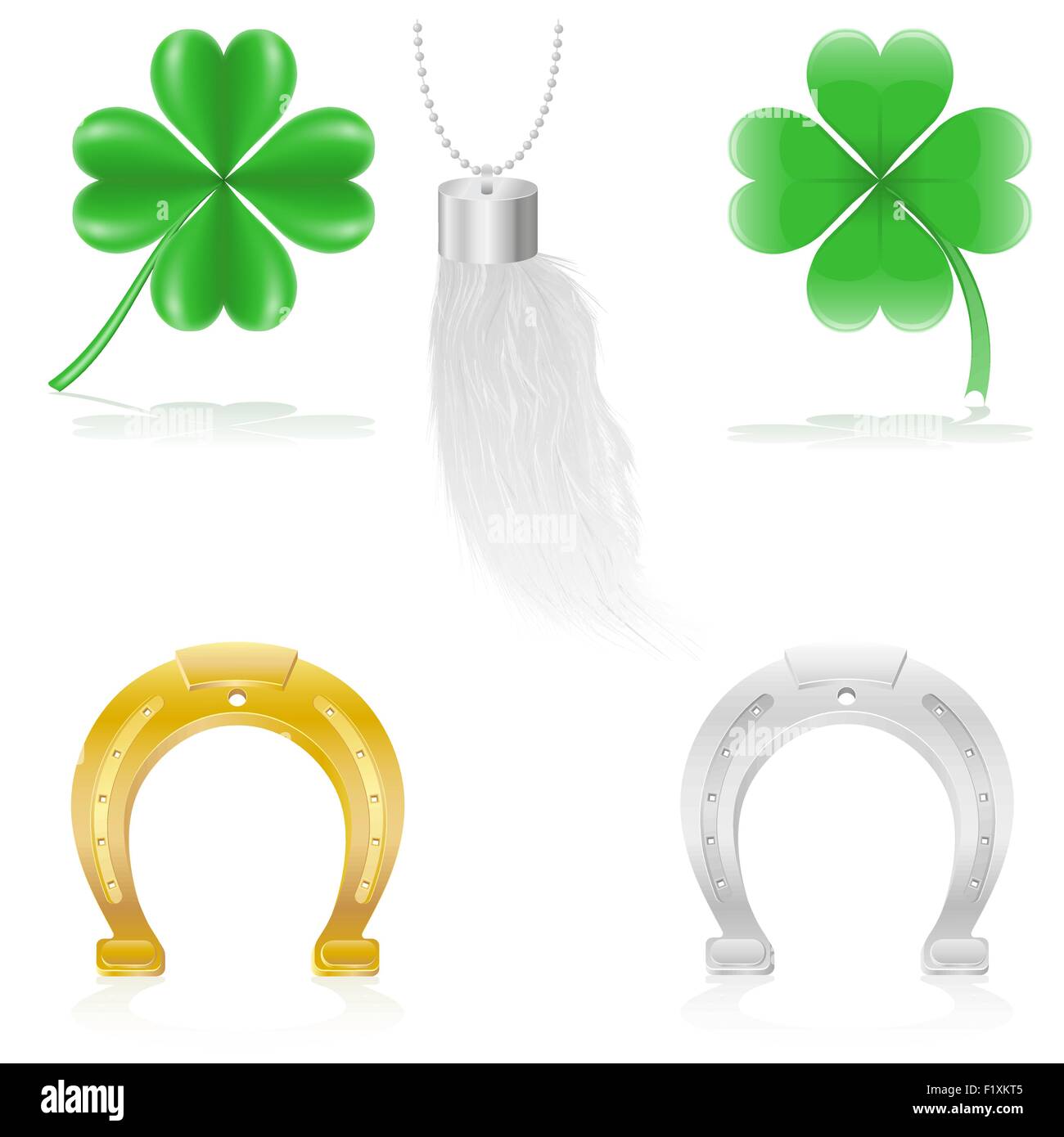 set icons talisman amulet and charm vector illustration isolated on