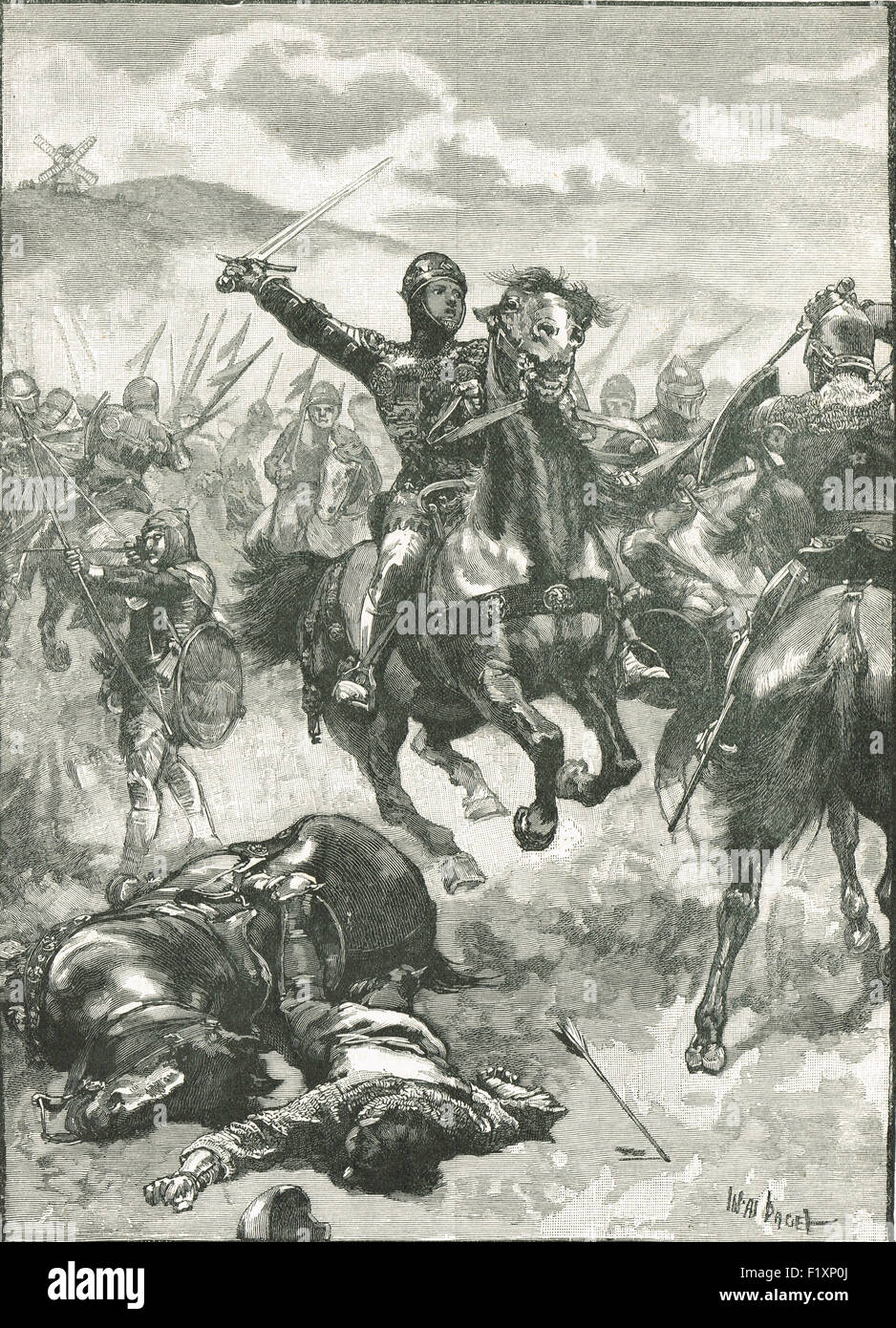 The Black Prince Battle of Crecy France 1346 Stock Photo